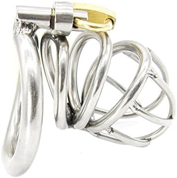ZCLianer Stainless Steel Male Chasti-TY Device With Ring, Cage Length 50mm With 3 Size Rings W2-50