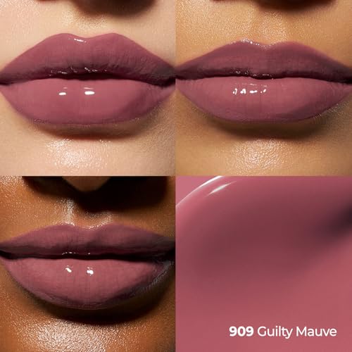 Laka Perfect Twin Lip - Dual-Ended Matte Liquid Lipstick & Clear Gloss | Long Lasting 12 Hour Color, Transfer Proof | High Pigmented Lightweight Non-Sticky | Korean Makeup | #909 Guilty Mauve, 0.31oz