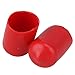CNBTR Soft Rubber Screw Thread Cover Round Rubber Hose End Caps Rubber Finisher Pipe Stop 30x17x14mm Red Pack of 10