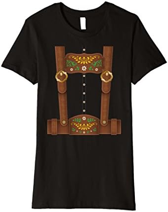 Womens Lederhosen Oktoberfest T-Shirt or Halloween Costume Medium Black