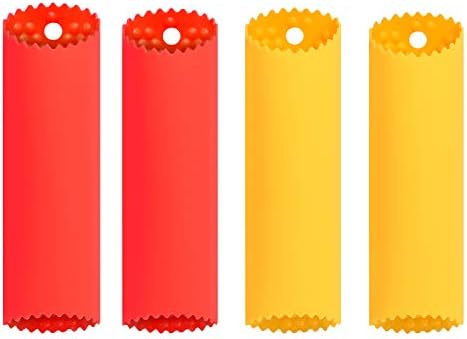 KSPOWWIN 4 Pack Upgrade Version Silicone Garlic Peeler Garlic Roller Peeling Tube Easy Useful Kitchen Tools(Red & Yellow)