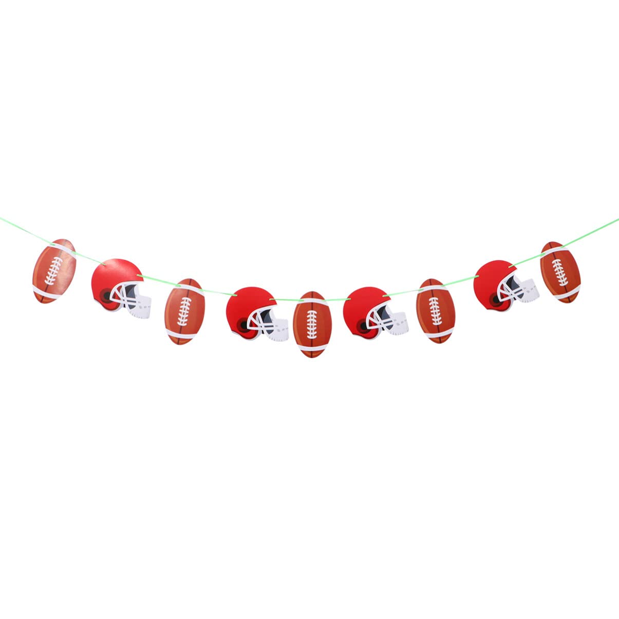 Amosfun Sports Party Decoration, 1pc Rugby Paper Banner, American Football Theme Hanging Garland, Rugby Flag Banner Sports Flags, Theme Birthday Party Supplies