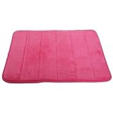 Luxurious Soft 17-Inch by 24-Inch Memory Foam Bath Rug Solid Colors (Hot Pink)