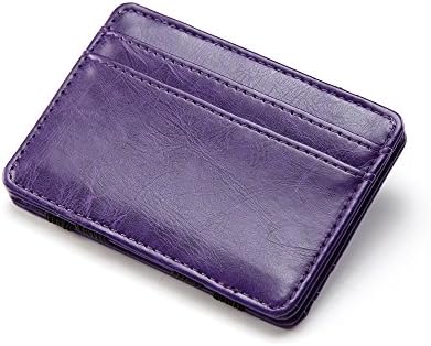 Unisex Slim Leather Card Holder Magic Money Clip Wallet