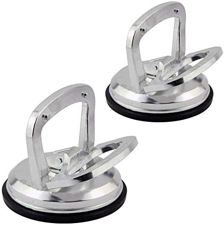 Aluminum Suction Cup Dent Puller - Car Dent Remover Suction Cup Glass Lifter 4.8" Premium Handle Lifter for Glass, Tiles, Mirror, Granite Lifting, Gripper Sucker Plate, Double Handle Locking (Black)