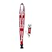 Urban Fashion Streetwear Lanyard, Neck Strap Keychain Holder for Keys, Phones, Bags, Accessories (Red w/White Letters)