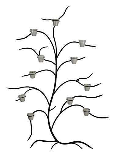 Martha Stewart Garden, Metal Tree Wall Planter with 11 Pots, Black