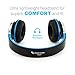 Sound Intone HD200 Headphones with Microphone Lightweight Folding Stereo Earphones for iPhone,PC,Laptop, Android Smartphones,Tablet (Black/Blue)