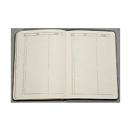 7 Inch Leather Bound Desk Address Book, Genuine Calfskin Leather, 1,400 Entries, British Tan - Thumbnail 6