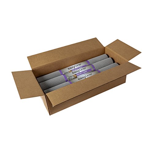 Duck Select Grip Easy Liner Shelf Liner 20" Wide Kitchen Pack, 6-Rolls, Each 6' Length, Grey - Thumbnail 4