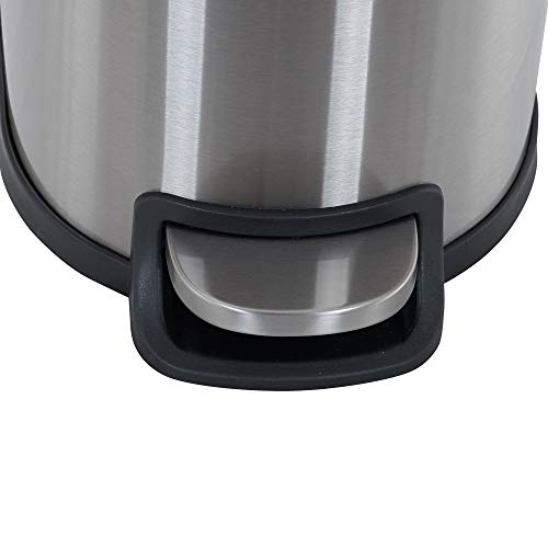 Design Trend Oval Slim Stainless Steel Step Trash Can with Soft Close
