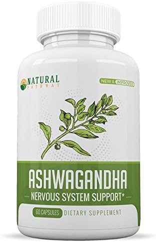Premium Ashwagandha Supplement for Natural Anxiety Relief, Increased Energy, Stress Support with Black Pepper for Absorption - 1300mg - by Natural Pathway - 60 Capsules