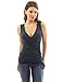PattyBoutik Women V Neck Corset Ruched Tank Top (Teal Small)