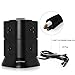 SAFEMORE Power Strip Surge Protector 6 Outlet and 4 USB 4.2A Desktop Charging Station Smart Plug with 6.5 Feet Long Power Extension Cord (Black3)