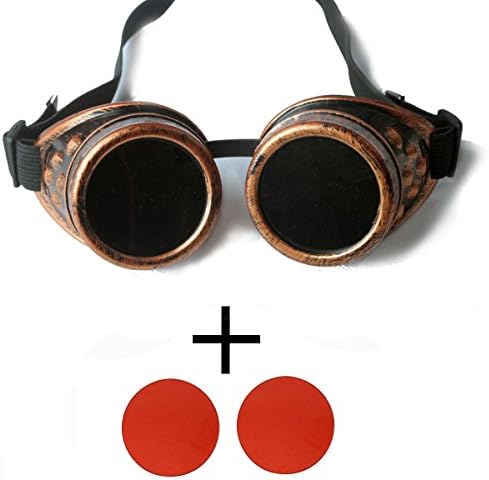 ZAIQUN Cyber Goggles Steampunk Welding Goth Cosplay Vintage Rustic Photos