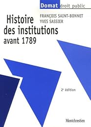 Histoire des institutions avant 1789