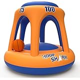 Swimming Pool Basketball Hoop Set by Hoop Shark - Orange/Blue 2020 Edition - Inflatable Hoop with Ball Included - Perfect for Competitive Water Play and Trick Shots - Ultimate Summer Toy