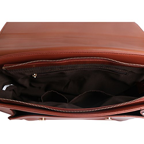 Men Vintage PU Leather Briefcase Laptop Backpack Shoulder Messenger Bag Berchirly