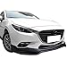 Front Bumper Lip Compatible with 2017 Mazda 3, V3 Style PP Unpainted Black Air Dam Chin Diffuser Lip by IKON MOTORSPORTS