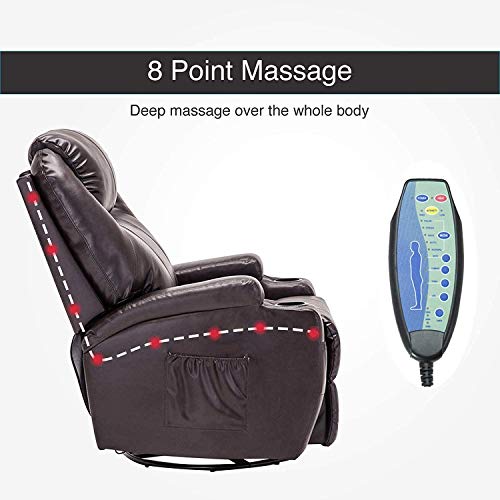 Mecor Massage Recliner Chair w//Adjustable Headrest Bonded Leather