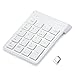 Elftear Wireless Numeric Keypad 19 Keys 2.4G Numeric Keyboard for Laptop Desktop PC Color White