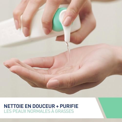 - Gel Moussant, Nettoyant visage Doux Purifiant, Texture Gel Moussant, Hydratation et Elimination de l'Excès de Sébum, Céramides et Acide Hyaluronique, Peaux Normales à Mixtes, Sans Parfum