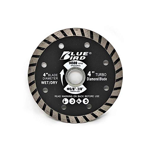Toolman Circular Saw Blade Universal Fit 4" Diamond Masonry Turbo for Tile Marble Concrete Brick Stone works with DeWalt Makita Ryobi