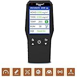 Qooarker Multi Testers Indoor Air Quality Detector Accurate Testing Formaldehyde(HCHO) Monitor with TEMP/HUM/AQI/TVOC Test Handheld Air Quality Meter for Car Outdoor Detection