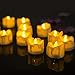 WINCAN 12pcs Amber Yellow Flickering Timing Flameless LED Tea Light Candles with Timer Flameless Candles Battery powered, Wax Dripped Battery Operated Tealights for Wedding, Birthday, Home Party