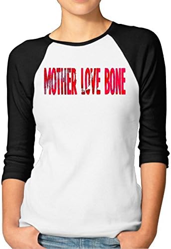 Mother Love Bone Logo Black Raglan Sleeves T Shirt For Women - L