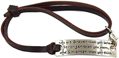 More Option Writting Inspirational Adjustable Leather Bracelet Birthday Gift