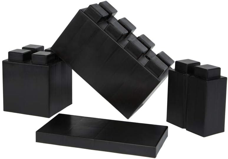 EverBlock 26 Combination Plastic Modular Building Blocks & Accessories Starter Pack, Black