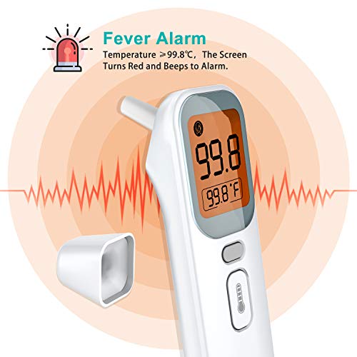 Vibeey Thermometer for Adults, Touchless Forehead and Ear Thermometer for Fever, 4 Modes Digital