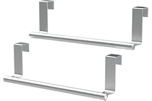 9" Over The Cabinet Towel Bar Holders, Handing Towel and Washcloth Rack for Bathroom and Kitchen, Stainless Steel, 2 Pack (Sl
