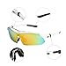 Jimmy Orange Multi Sport Sunglass Polarized Goggle with 5 Interchangeable Lenses Mirrored Outdoor Running Cycling Sunglasses with Carrying Case with Hook JO0868 (white)