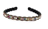 Yeshan Women Rhinestone and Crystal Bead Handmade Plastic Headband ,Hairband for Girls