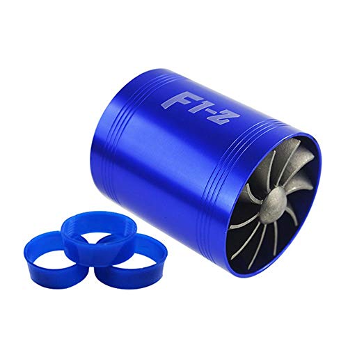 PTNHZ RACING F1-Z Double Car Supercharger Turbine Turbo Charger Air Intake Gas Fuel Saver Fan Blue