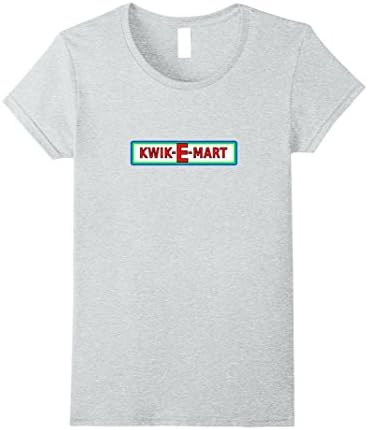 Womens Kwik-E-Mart - Old School Novelty T-shirt Medium Heather Grey