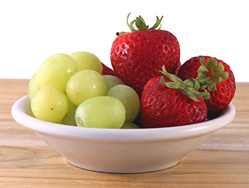 ITI Ceramic Dover Fruit Bowls with Pan Scraper, 4.75 Inch, 4 Ounce (6-Pack, Pure White)