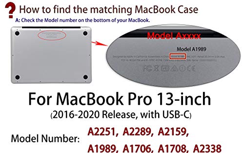 UESWILL MacBook Pro 13 inch Case 2022 2021 2020-2016 Release A2338 M2 M1 A2289 A2251 A2159 A1989 A1706 A1708, Matte Hard Shell Case Cover for MacBook Pro 13 inch with USB-C Touch Bar, Black - Image 3
