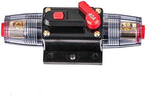 Amazingli Car Stereo Audio Circuit Breaker Reset Inline Fuse Inverter for System Protection DC 12V 40A