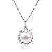 Nonnyl Sterling Silver Genuine White Freshwater Cultured Pearl Pendant Necklace for Women 18 inch Chain white