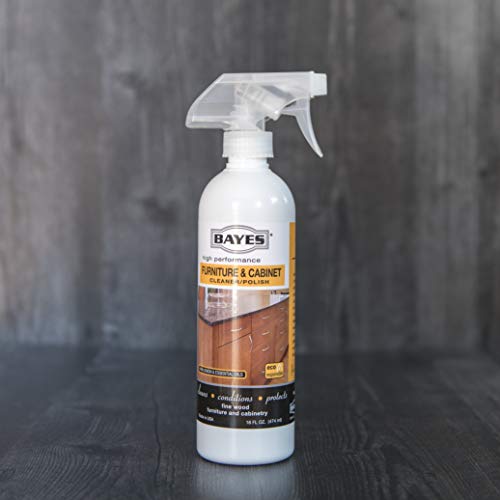 Bayes High-Performance Furniture, Cabinet Cleaner and Polish - Cleans, Conditions, and Preserves Fine Wood Furniture and Cabinetry - 16 oz