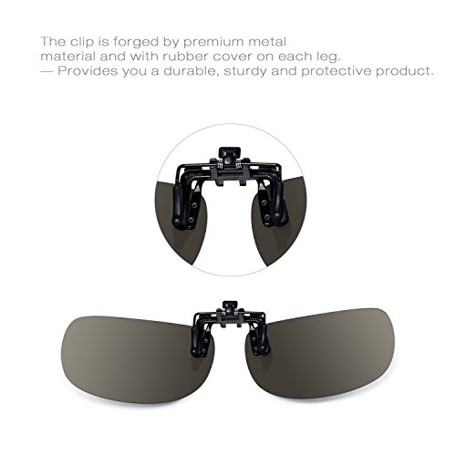 Clip-on Sunglasses, Besgoods Polarized Flip up Clip on Prescription Sunglasses Sports Driving Outdoor