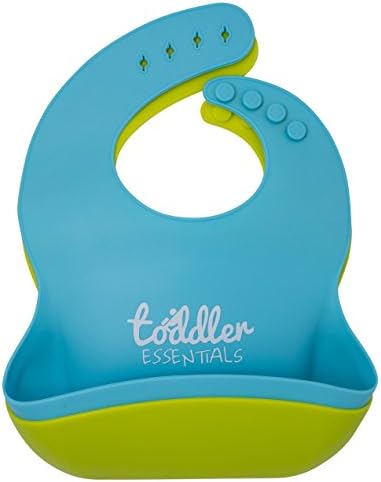 Silicone Baby Bibs Comfortable Soft Waterproof Easily Wipes Clean! Stain-free! Spend Less Time Cleaning after Meals With Babies or Toddlers! BPA Free (2 Pack)
