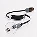 Auxiwa 2 IN 1 Retractable Charging Cable, 3ft Micro USB Connectors, Tangle-free Charger for iPhone iPad iPod Samsung HTC Nexus (Black)
