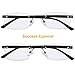 Reading Glasses Set of 2 Rimless Lightweight Readers Ultra Comfort Quality Glasses for Reading Men and Women +1.5