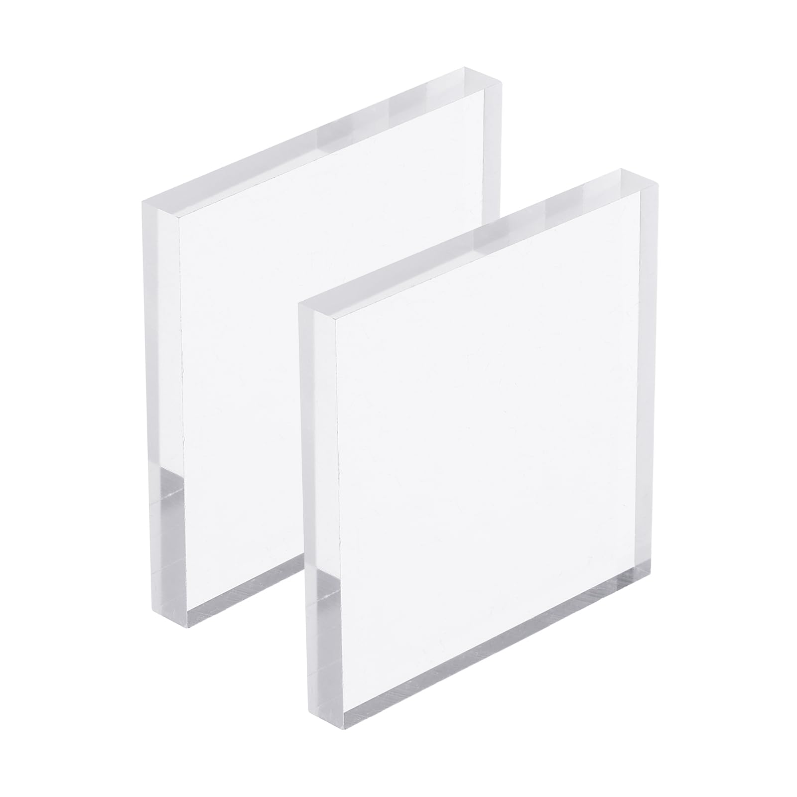 PATIKIL Acrylic Stamp Block, 2 Pack Clear Stamping Block with Grid Line Decorative Mounting Blocks Set Square for Scrapbooking DIY Crafts Card Making