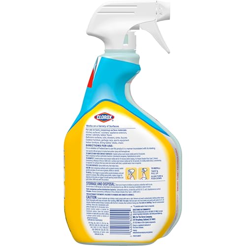 CLOROX DISINFECTING ALL PURPOSE CLEANER, BLEACH FREE, CRISP LEMON, 32 FLUID OUNCES (PACK MAY VARY)
