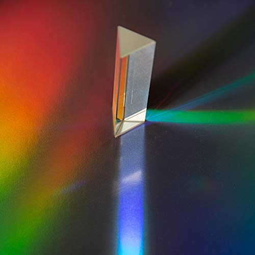 2 Pack Optical Crystal Prism Set, 100mm Triangular Prism, 20mm Crystal Cube for Teaching Light Spectrum, Science Physics and Photo Photography, Rainbow Suncatcher